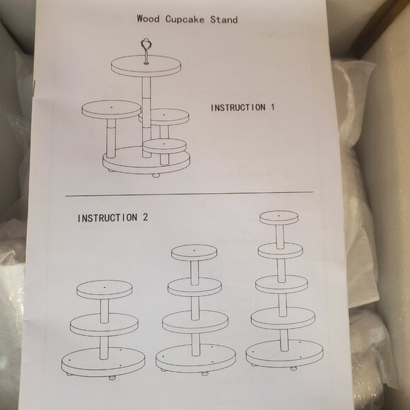 New - 24" Five Tier Cupcake/Dessert Display Stand in White Wood Finish - Picture 9 of 10